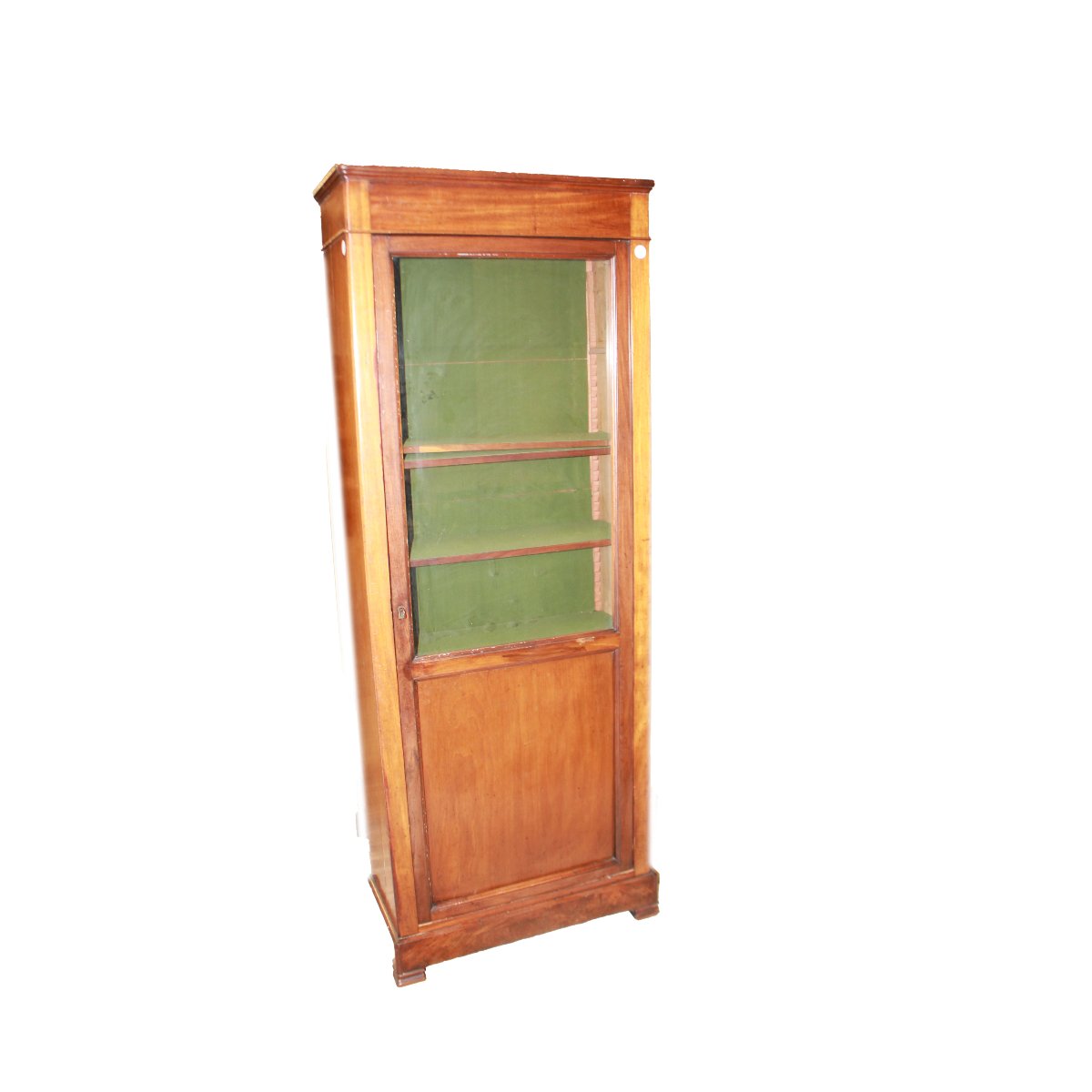 19th-century Mahogany French-style Single-door Bookcase Display Cabinet