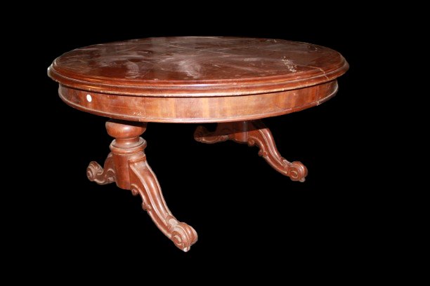 19th-century Victorian-style English Extendable Round Table In Mahogany-photo-3