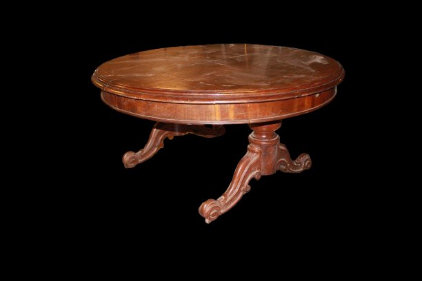 19th-century Victorian-style English Extendable Round Table In Mahogany-photo-4