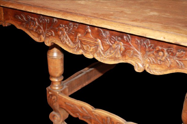 Large Rectangular Extendable Provençal Table From The 1800s, Made Of Walnut Wood-photo-1