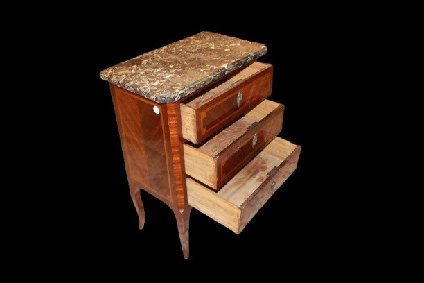 Petite commode française style Transition en acajou, milieu XIXe siècle-photo-2