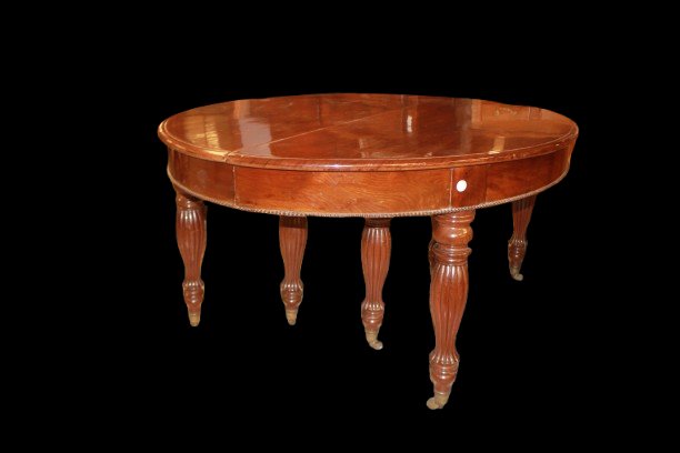 Stately, Extendable French Louis Philippe-style Oval Table-photo-2