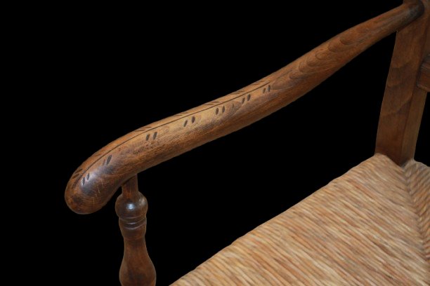 Paire de fauteuils de table français en noyer de style provençal – XIXe siècle-photo-4
