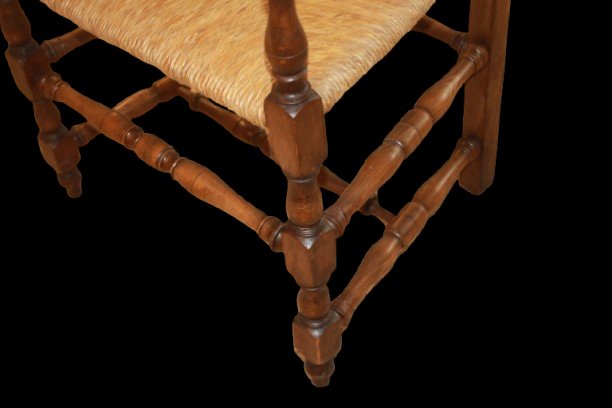 Paire de fauteuils de table français en noyer de style provençal – XIXe siècle-photo-1