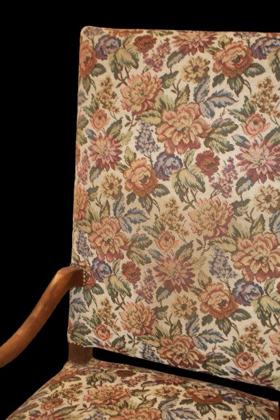 Large 19th-century French Armchair With Gobelin Fabric-photo-2