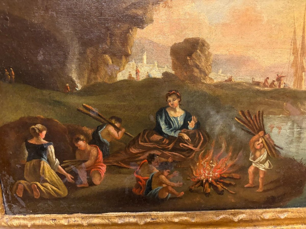 Paire de marines françaises du XVIIIe siècle – Allégories de l’Hiver et du Printemps-photo-3