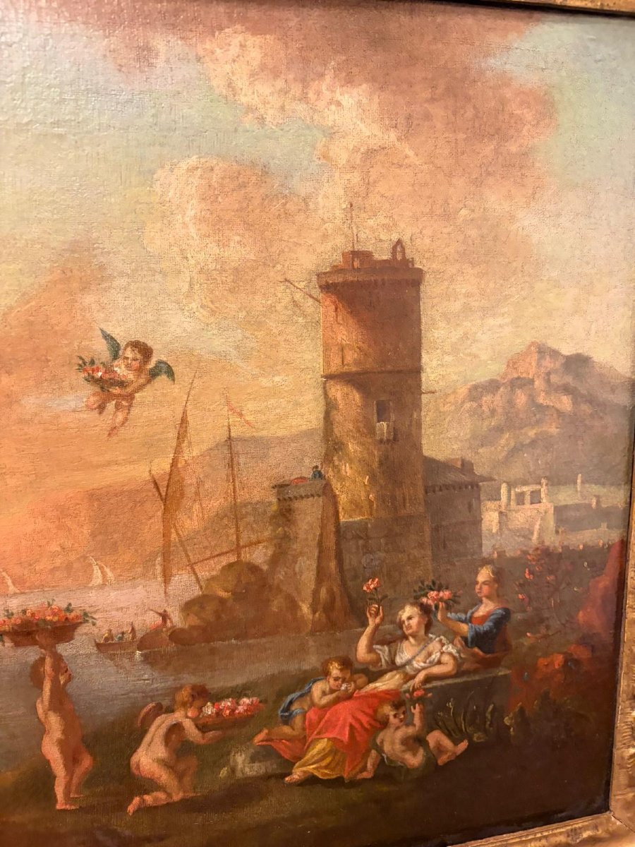 Paire de marines françaises du XVIIIe siècle – Allégories de l’Hiver et du Printemps-photo-4