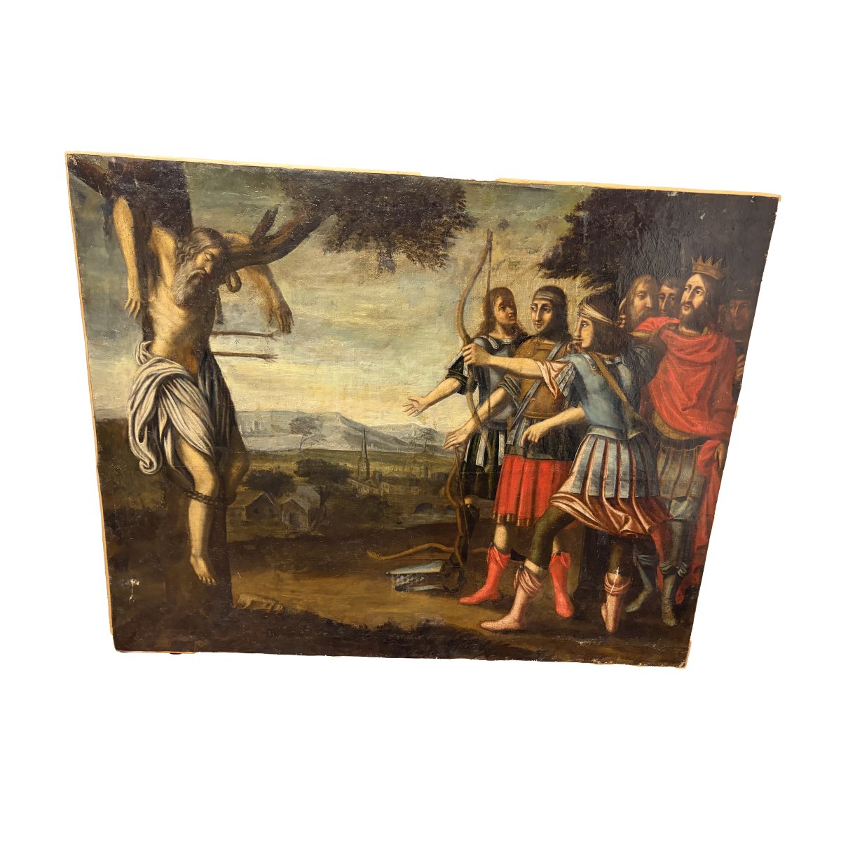 Tableau religieux français du XVIIe siècle – Martyre de Saint Sébastien