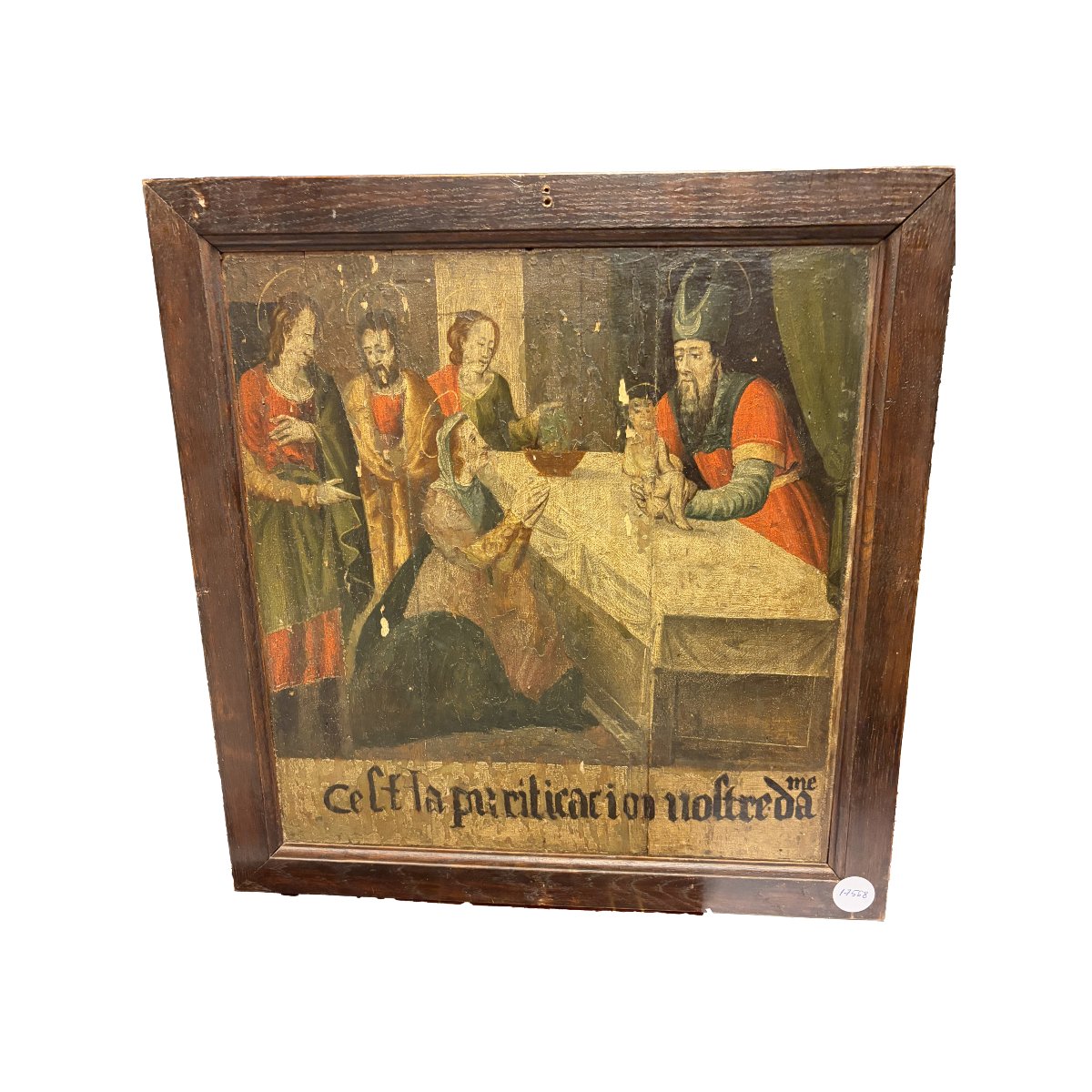 Tableau Icône  religieux français double face du XVIIIe siècle – Purification de la Vierge -photo-3