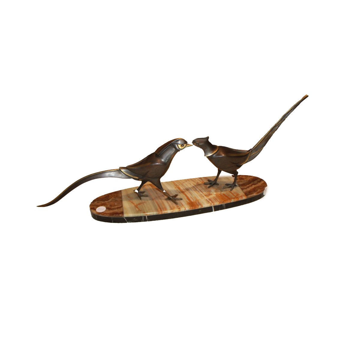 Sculpture Art Déco de Deux Faisans – France, Début du XXe Siècle