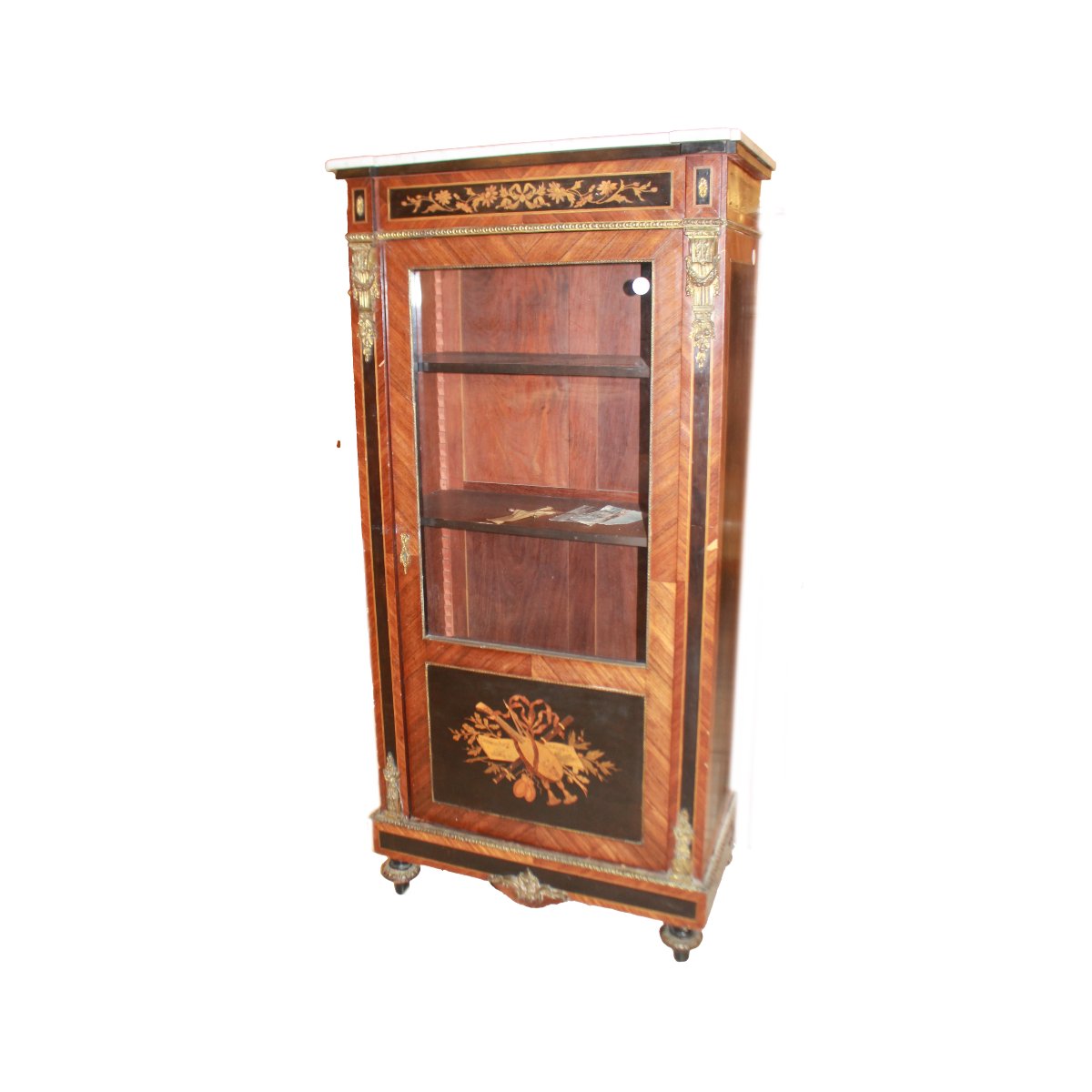 Vitrine Napoléon III Française, Palissandre et Bronze Doré