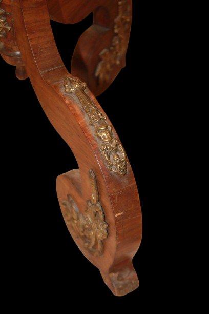 French Sail-shaped Coffee Table In Rosewood, Louis XV Style, Second Half Of The 19th Century-photo-3