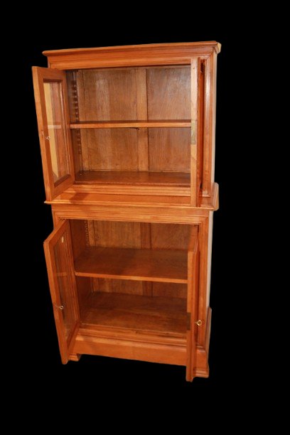 Rustic Double-cabinet Display Case Made Of Elm, Late 19th Century-photo-2