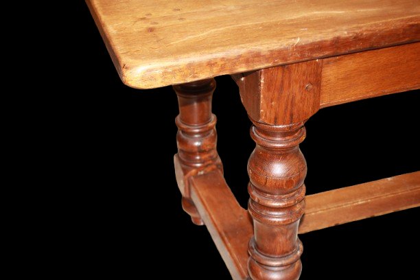 Grande Table de Réfectoire Française en Chêne Massif – XIXe Siècle-photo-2