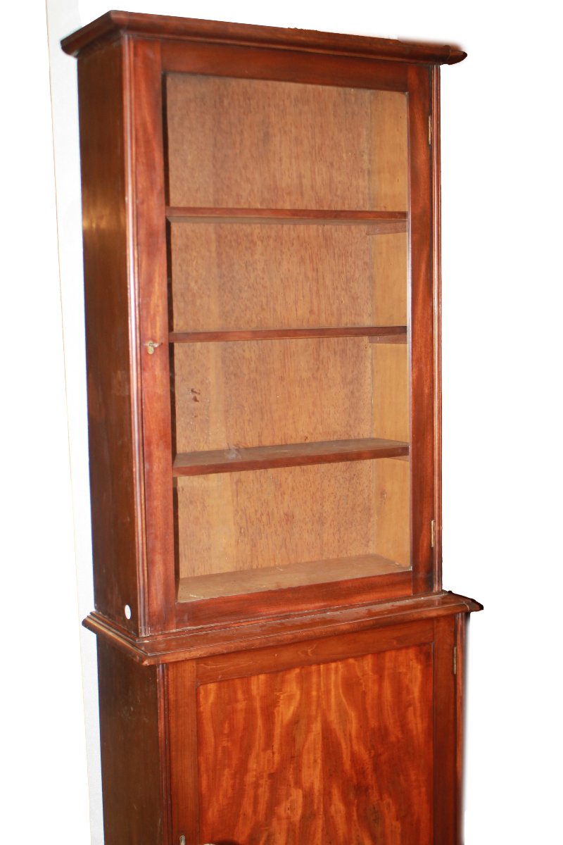 Victorian English Display Bookcase, Mid-19th Century – Mahogany With Glass Door-photo-3