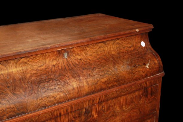 Commode Ancienne Française en Noyer avec Abattant Secrétaire, Style Louis-Philippe, XIXe Siècle-photo-2
