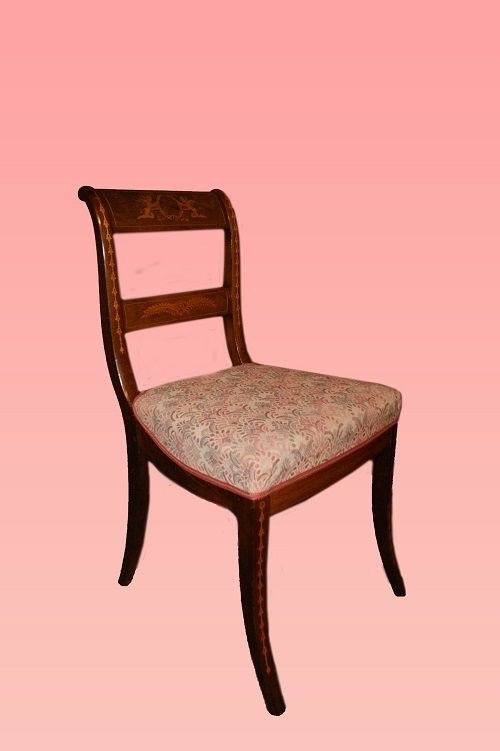 Group Of 4 Northern European Regency Style Chairs And 2 Armchairs From The Early 1800s-photo-3
