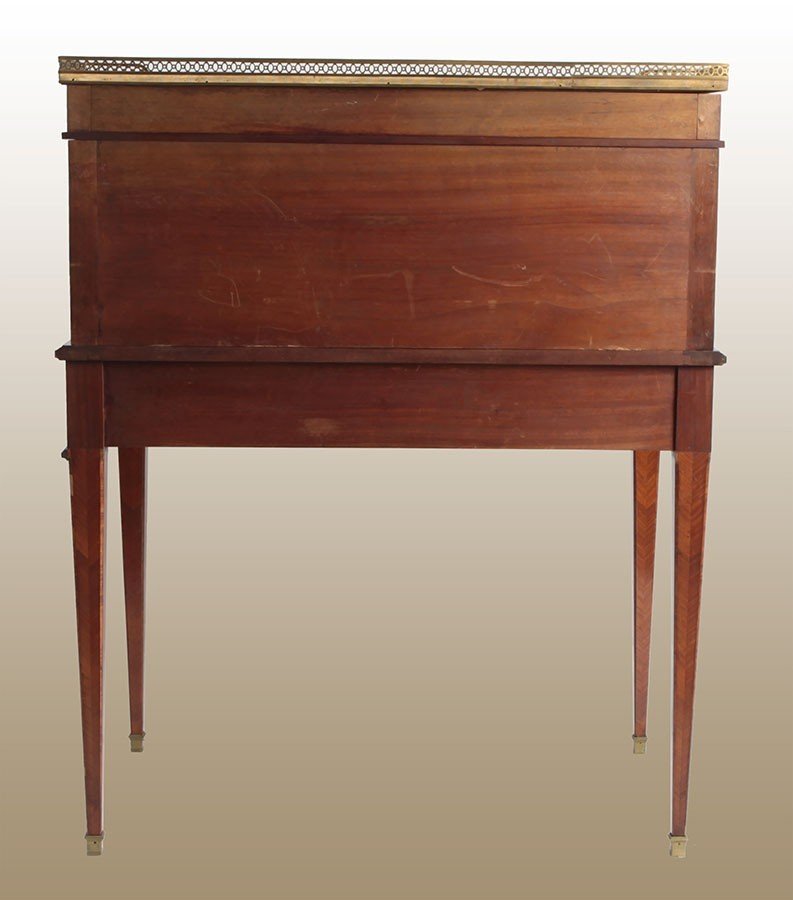 Bureau à Roulettes Français En Bois De Rose De Style Louis XVI Des Années 1800-photo-3