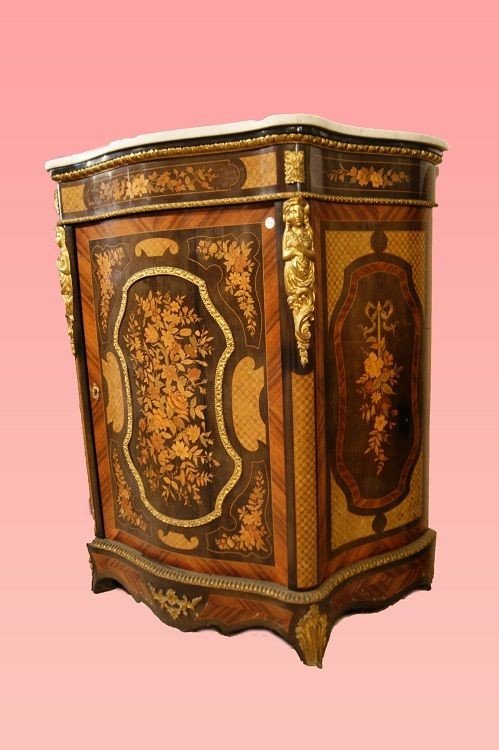 Splendid Richly Inlaid Parisian Sideboards From The Early 1800s-photo-3