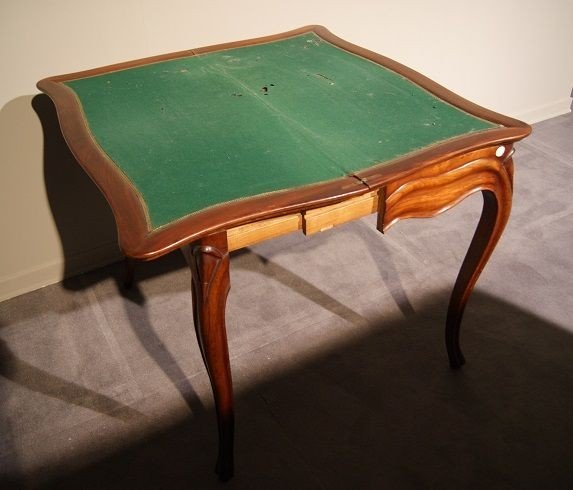 Pair Of Louis Philippe Game Tables From The 1800s In Mahogany Wood-photo-2