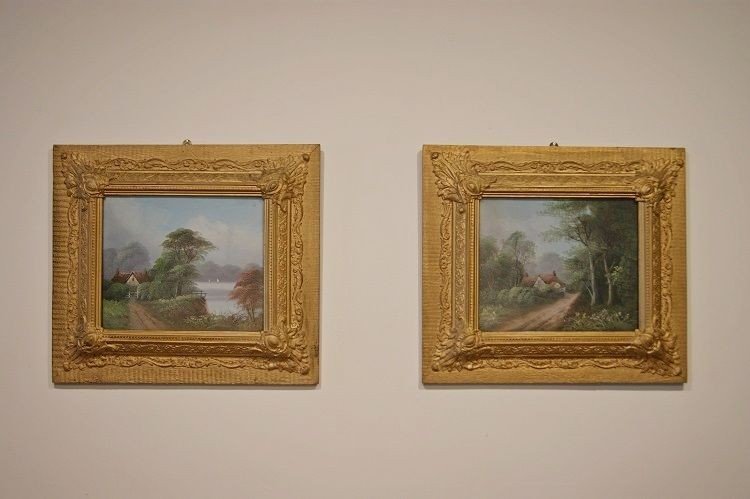 Pair Of English Oils On Cardboard English Landscapes From 1900