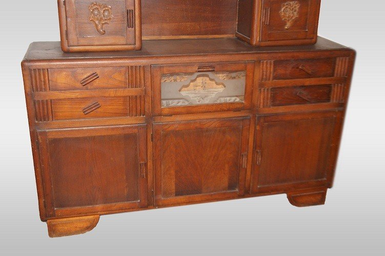 Decò Style Buffet From The First Half Of The 1900s In Oak Wood-photo-3