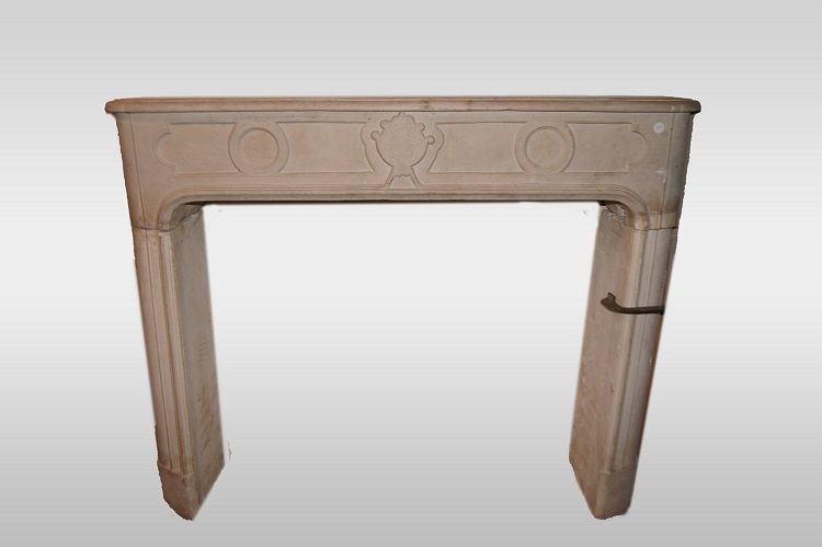 Large French White Marble Fireplace From The Early 1800s