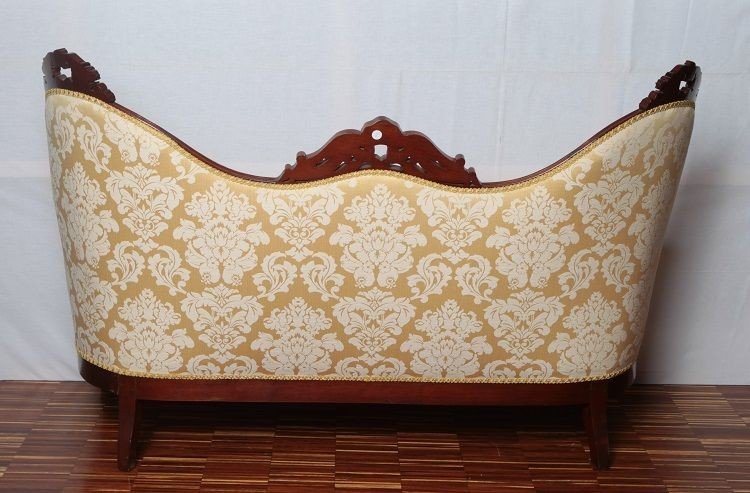 French Charles X Style Sofa In Mahogany 1800 Restored-photo-3