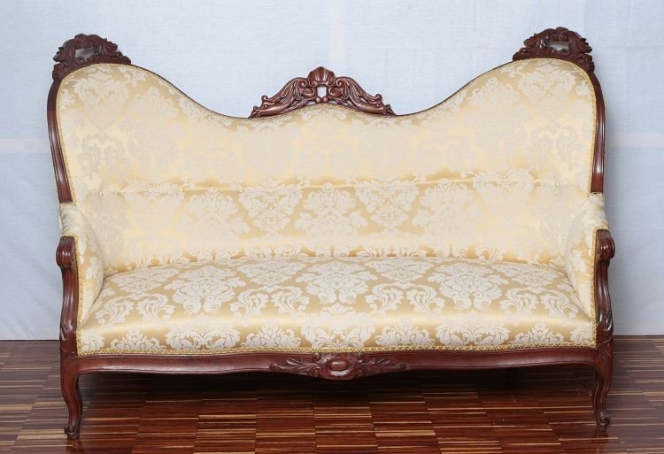 French Charles X Style Sofa In Mahogany 1800 Restored