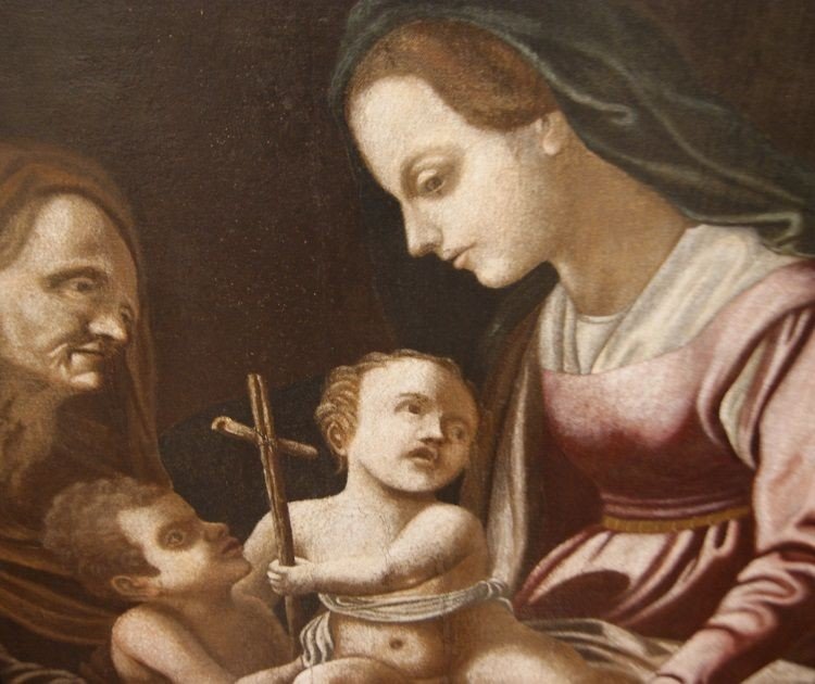  Huile Sur Toile Vierge Maria à Jésus Bartolomeo Schedoni De 1600-photo-3