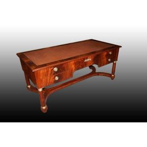  Large French Empire Style Diplomatic Desk From The 1800s
