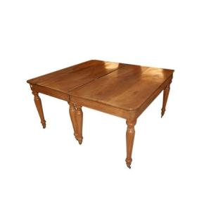 Grande Table Console Extensible Italienne Des Années 1800 En Bois De Noyer