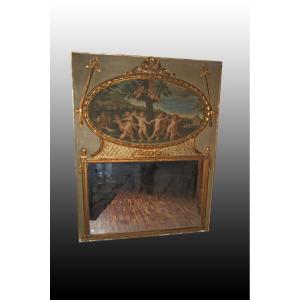  Beautiful Large Louis XVI Style French Fireplace With Beautiful Painting On Canvas