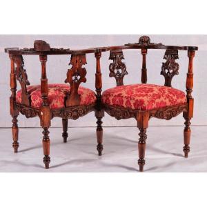 Confident Oak Sofa From The 1800s