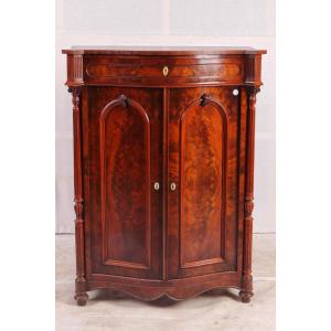 Mahogany And Mahogany Feather Sideboard With Two Doors