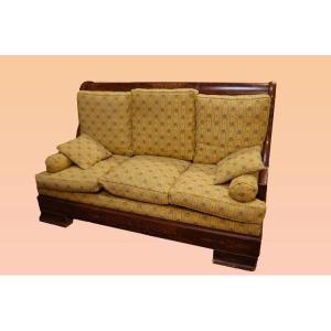 French Carlo X Sofa From The 1800s In Mahogany With Inlays