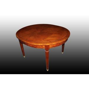 French Table From The Mid-19th Century In Maple Burl Wood In The Louis XVI Style