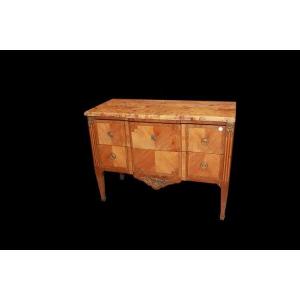 French Chest Of Drawers From The Second Half Of The 19th Century, In Louis XVI Style, Made Of B