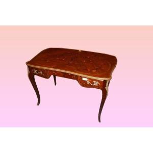 Beautiful Louis XV Desk From The 1800s Richly Inlaid