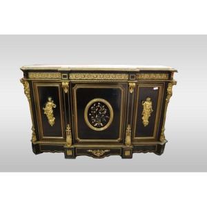 Spectacular Servante Boulle 1800 With Applications In Bronze And Semi-precious Stones