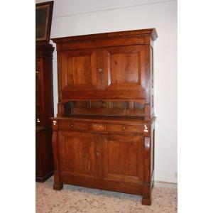 Large Double-bodied Empire-style Sideboard From The Early 1800s In Oak Wood