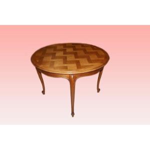 Late 1800s French Extendable Circular Table In Provençal Style, Made Of Oak Wood