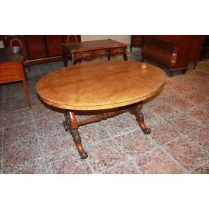 English Coffee Table From The Second Half Of The 19th Century In Walnut Wood