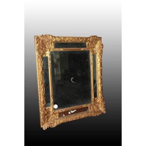 Lovely 19th-century French Mirror, Louis XVI Style, Gilded With Gold Leaf