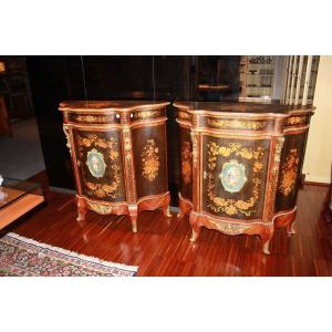 Pair Of Important French Sideboards From The First Half Of The 1800s, Louis XV Style