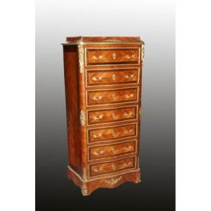French Secretary From The Mid-1800s, Transition Style, In Rosewood And Rosewood
