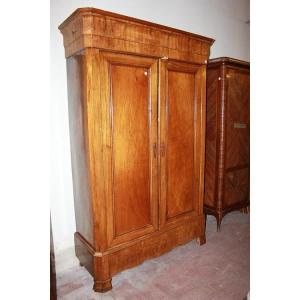 Large French Wardrobe From The Second Half Of The 1800s, Louis-philippe Style, Made Of Walnut 