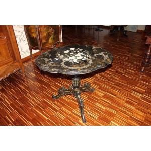 French Coffee Table From The Second Half Of The 19th Century In Ebonized Wood