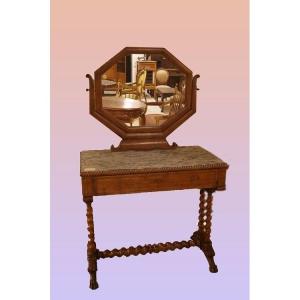 French Dressing Table From The First Half Of The 19th Century, Charles X Style, In Mahogany 