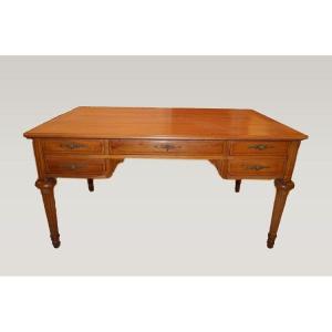 French Desk From The Second Half Of The 1800s, Louis XVI Style, In Oak Wood